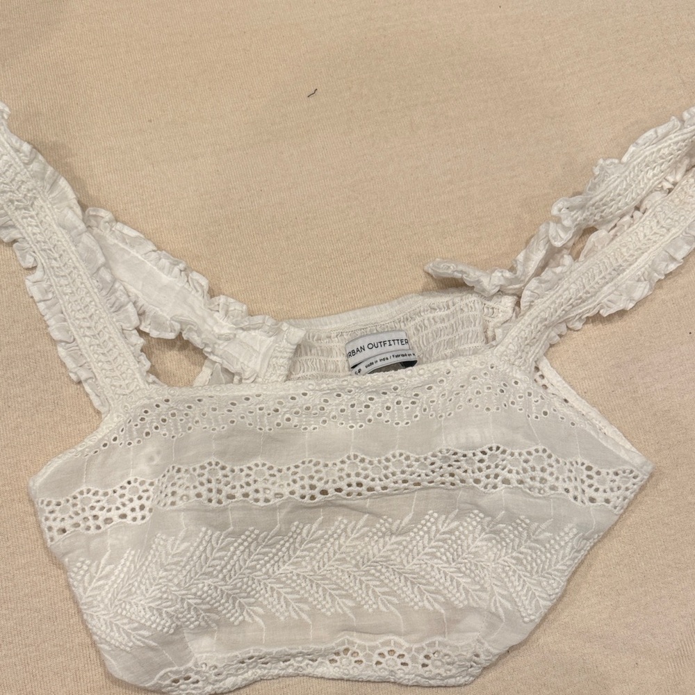 Urban Outfitters Cream Eyelet Bandeau